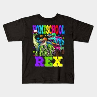 Homeschool saurus Rex Dinosaur Homeschool Back to School Kids T-Shirt